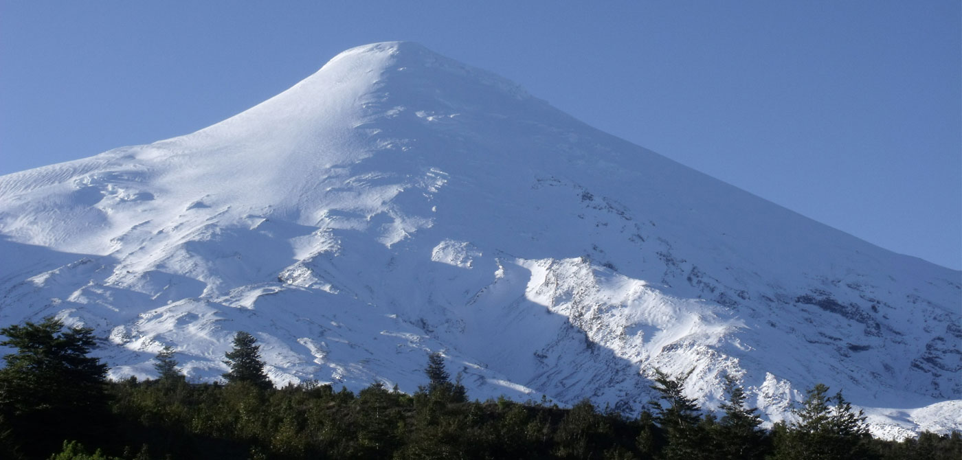 Petrohué waterfalls and Osorno Volcano